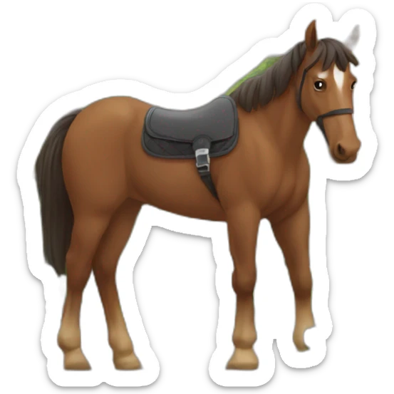 Horse stuck on a balcony with a text that says Juan over the horse sticker