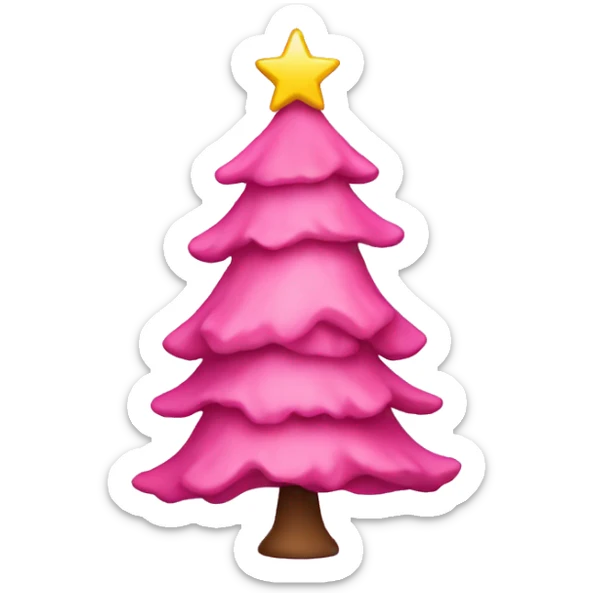 Pink Christmas tree sticker