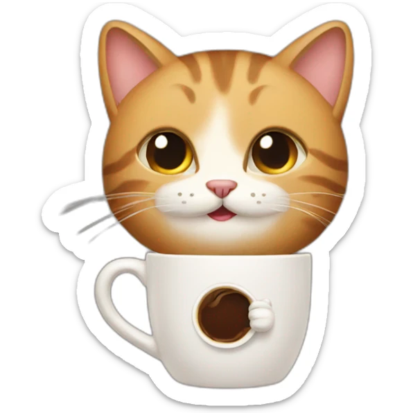 Coffee cat sticker