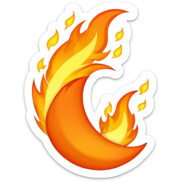 Asme fuego soplando por el viento sticker