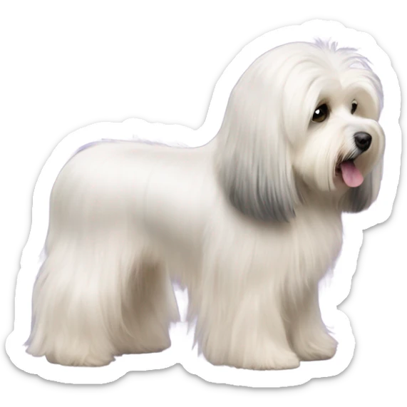 Side view of Havanese long hair all the way down to the dogs feet at a dog show  sticker
