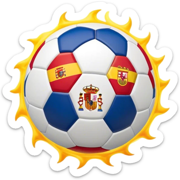 Cinematic Realistic La Liga Pop Culture Emoji, showcasing a dynamic portrayal of Spain's premier football league rendered with lifelike detail and energetic, modern lighting. sticker