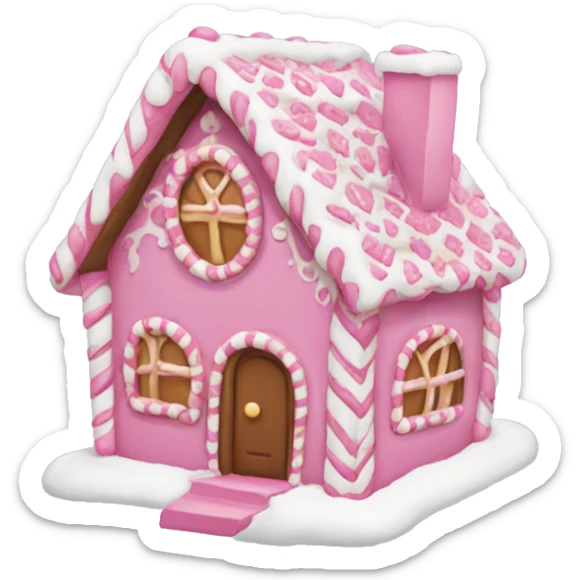 pink gingerbread house  sticker