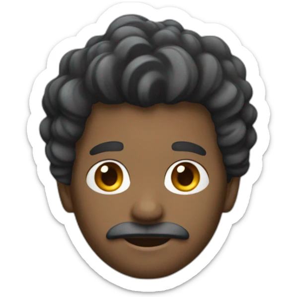 Black tin tin like hair Architect with no glass and facial hair sticker