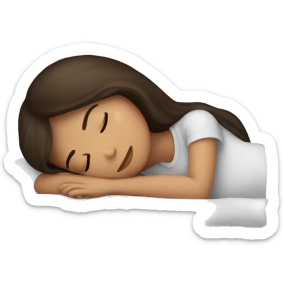 Brunette girl sleeping sticker