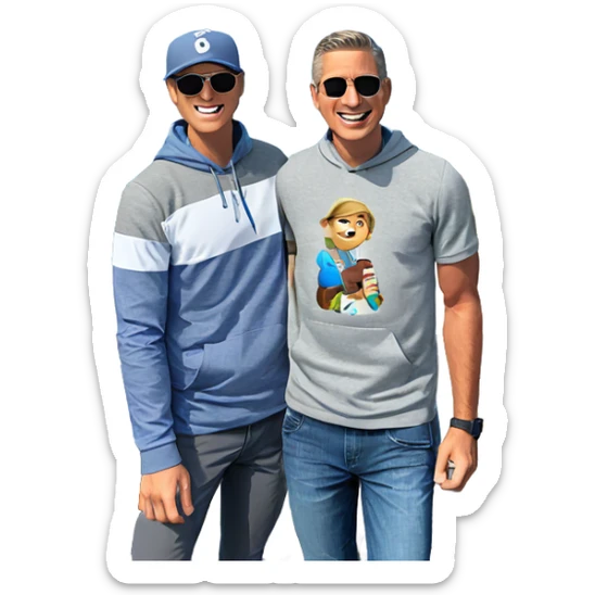 boys enjoying day outdoors sticker