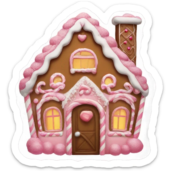 Pink gingerbread house sticker