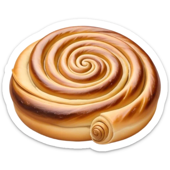 Cinematic delicate escargot pastry, spiral shape with layers of buttery dough, caramelized edges, rich golden-brown tones, elegant and inviting. sticker