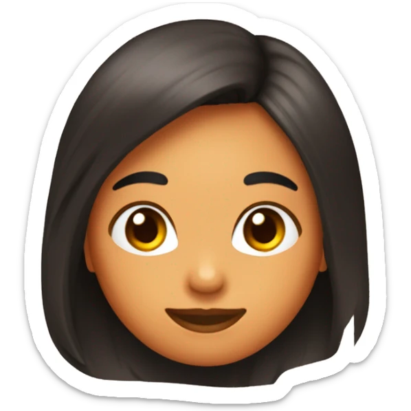 Haz un chico de pelo marrón besando una chica de pelo negro y detrás un corazón naranja sticker