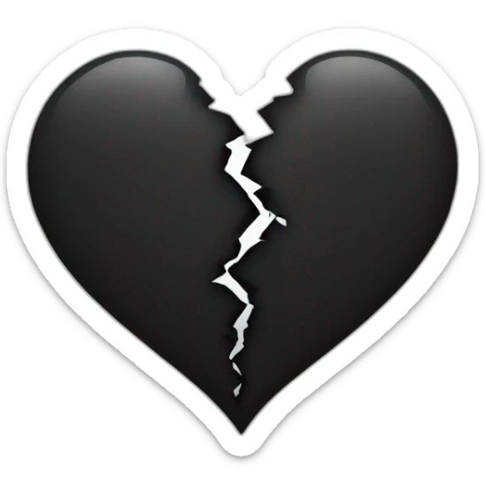 Black broken heart sticker