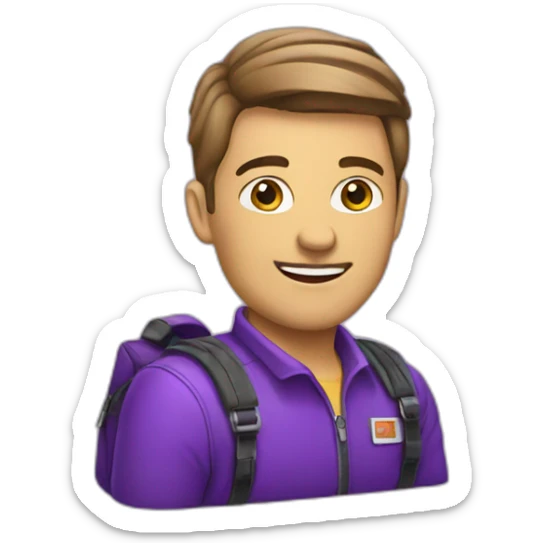 Driver purple bag sticker