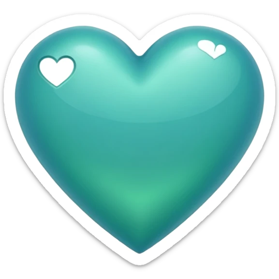 Color blue-green heart  sticker