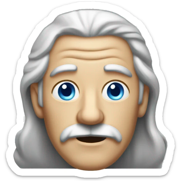 old man with blue eyes with long mustache and full head of hair sticker