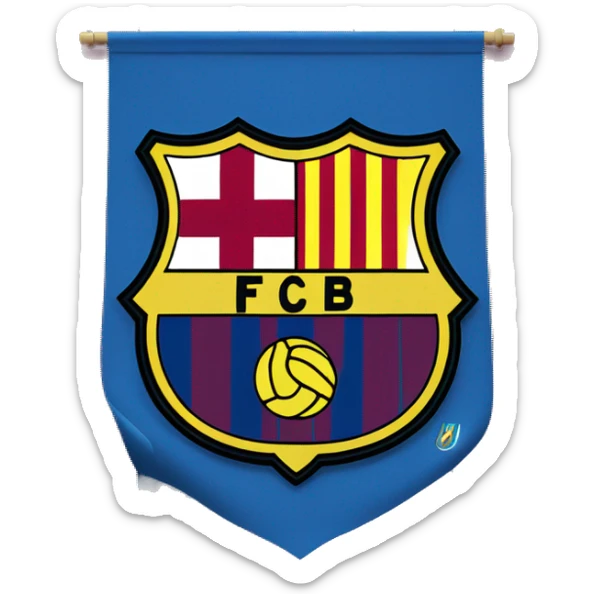 el escudo del fc barcelona con ojos y una bandera de guatemala sticker