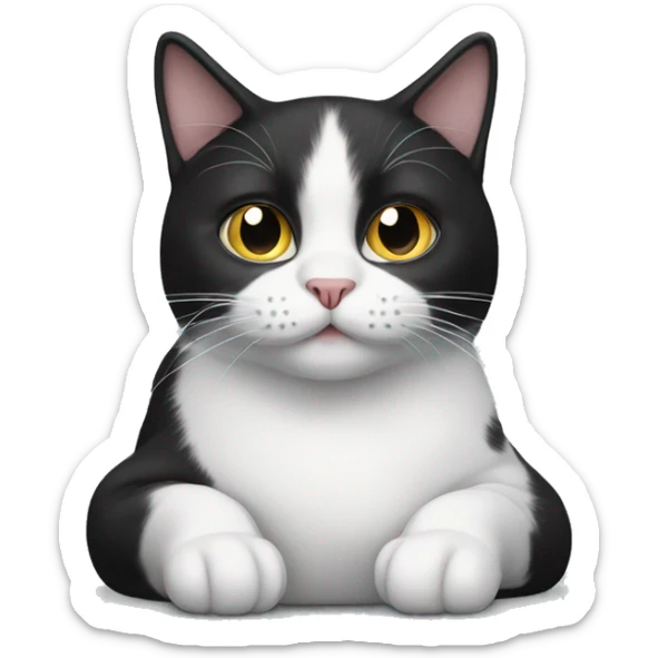 black and white cat sticker