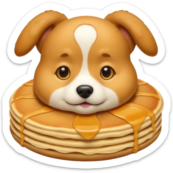 dog in the shape of pancake likr the dog emoji  sticker