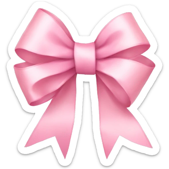 light pink ribbon bow sticker