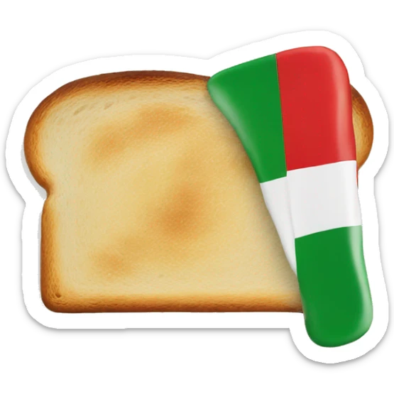 toast with the colors of the italian flag sticker