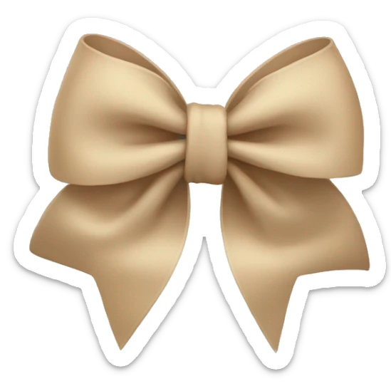 beige bow sticker