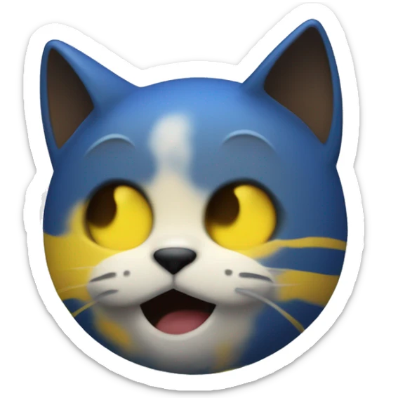 a mee6 discord bot profile picture but with yellow color instead of the blue and a cat type face shape sticker