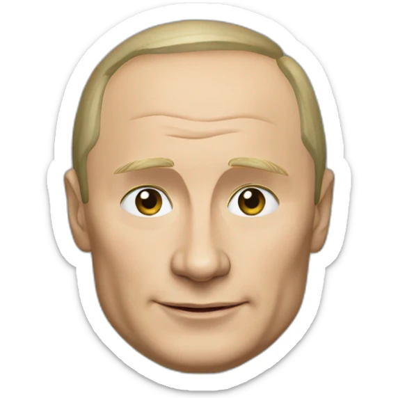 Vladimir Putin with Flag of Russia sticker