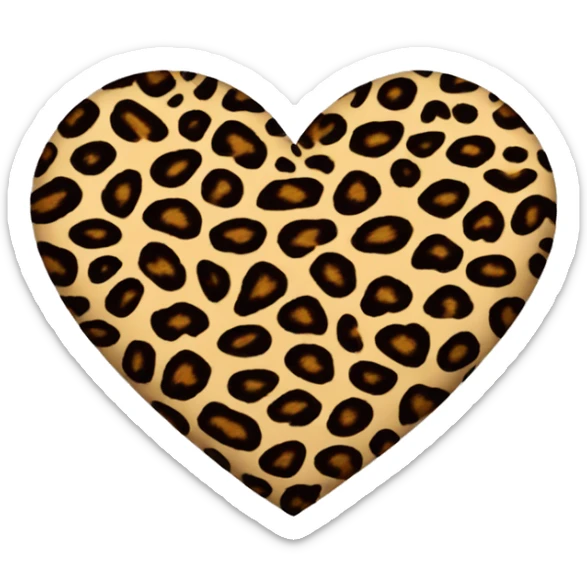 Leopard print heart sticker