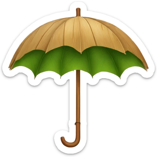 Wooden leaf umbrella sticker