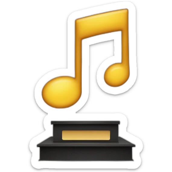 Music note with Wi-Fi signals and a podium: illustrating artists topping the charts thanks to streaming. sticker