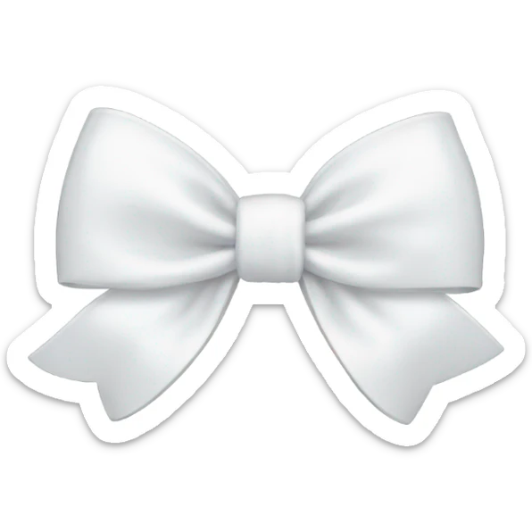 White bow on white bow sticker