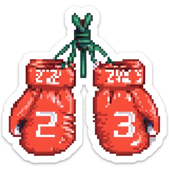 красные боксерские перчатки с надписью "23", no background sticker