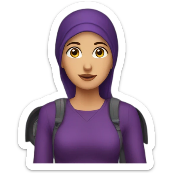 Armenian women in purple clothing in the bus station sticker