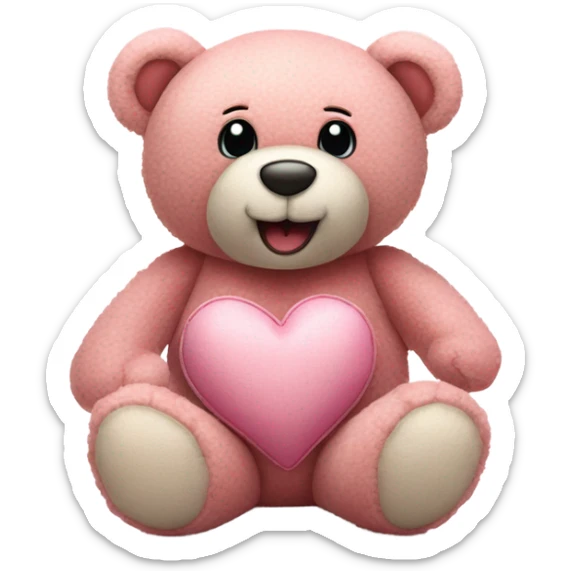 Pink teddy bear sticker