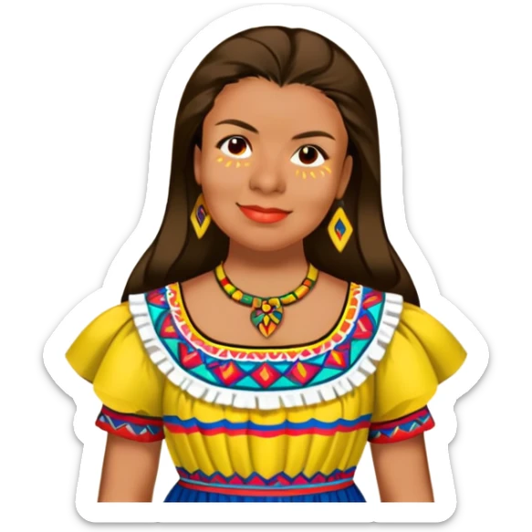 Person with Colombian topical dress sticker