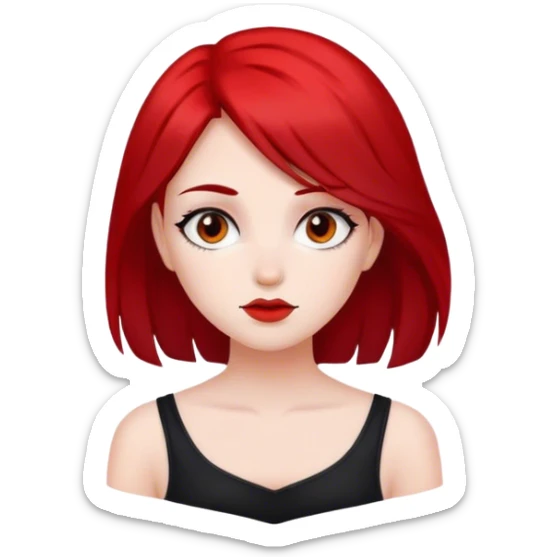 girl hair color red and black sticker