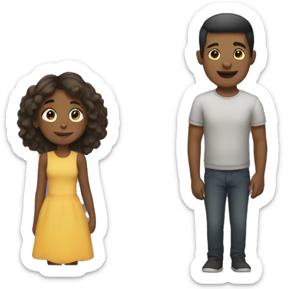 Girl with man sticker