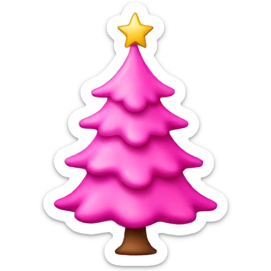 Pink Christmas tree sticker