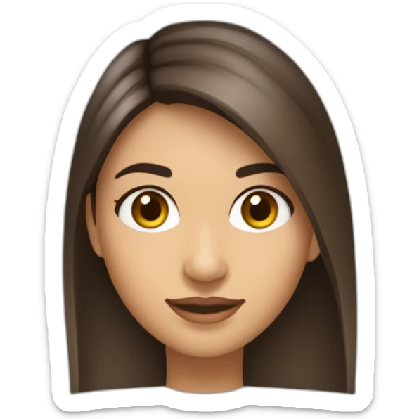 Mujer de ojos marrones, morocha de pelo largo por debajo de los hombros y lacio. Aspecto similar a Victoria Justice. Imagen desde lejos sticker
