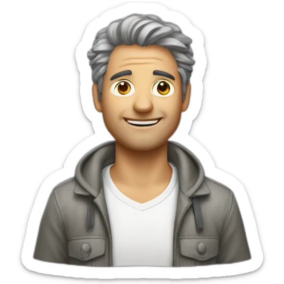 Un homme avec des cheveux qui ressemblent à des oreilles de koala sticker