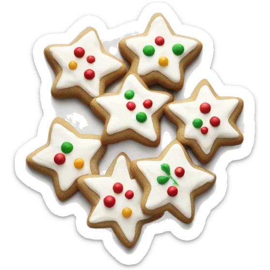 Christmas cookies with white simple frosting aesthetically laying on a plate  sticker