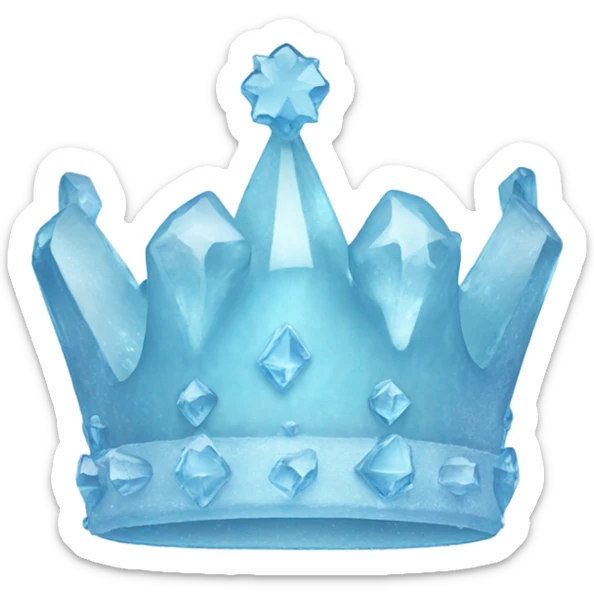 Light blue crown made of ice sticker