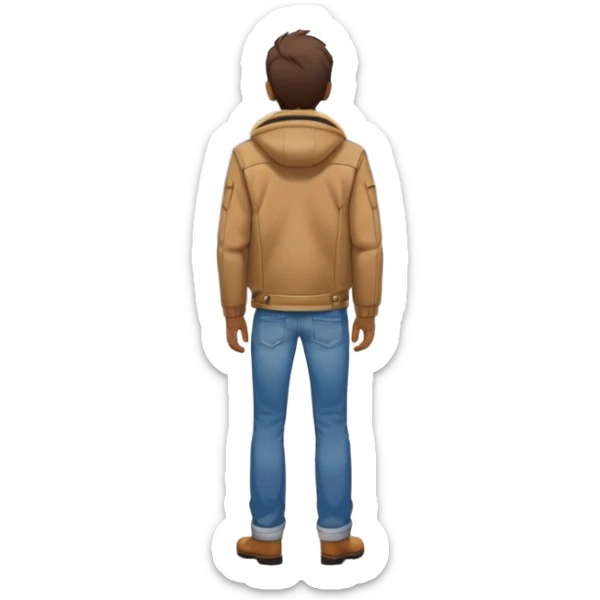 a person outside of a parked car facing his back. looking at the open long road with mountains at the fondo  sticker