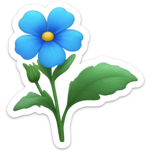Blue flower sticker