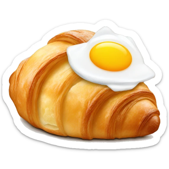 croissant with egg sticker