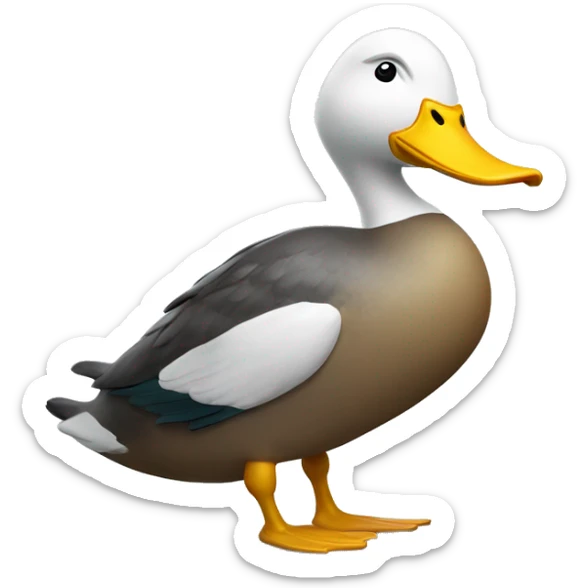 The big duck of the credit agricole bank. He got a lot of money, and of muscle. He's really confiant.  sticker