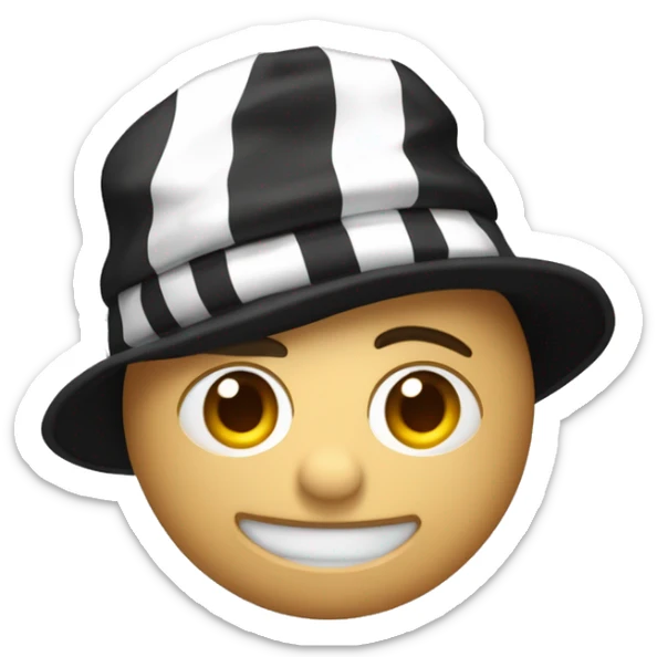 un ladrón de camisa de rayas negra y blancas y tiene un  gorro de rayas negra y blancas con un saco en la espanda sticker