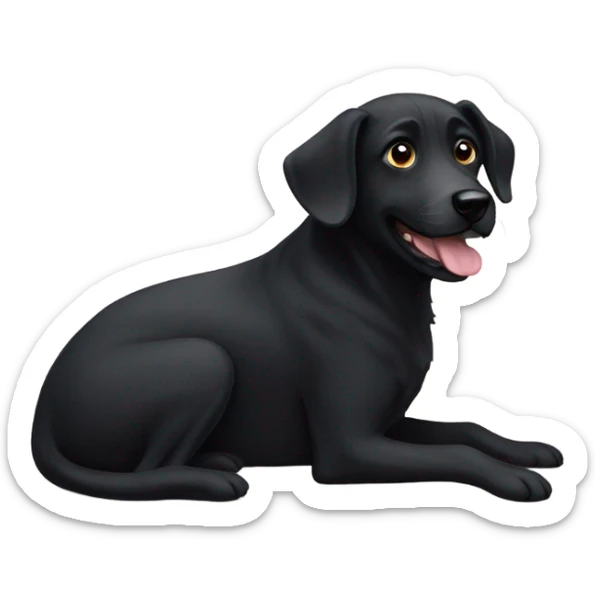 black dog sticker