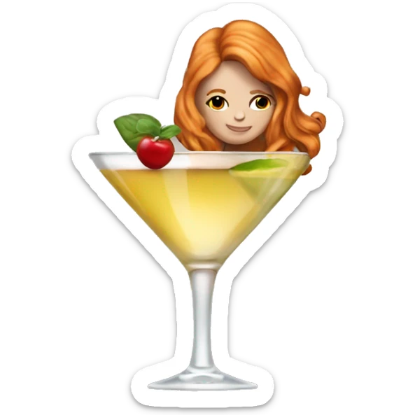 Pornstar martini but the person drinking has ginger hair and white skin  sticker