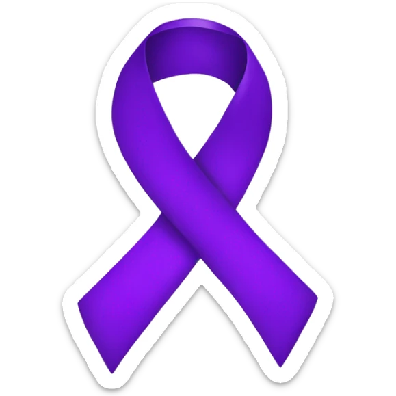 purple ribbon sticker