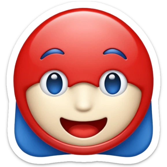 A high-quality emoji-style icon in red, white, and blue only (no other colors).
Smooth shading and highlights using only red, white, and blue, no gradients outside those colors.
No text, no symbols, no additional colors. sticker
