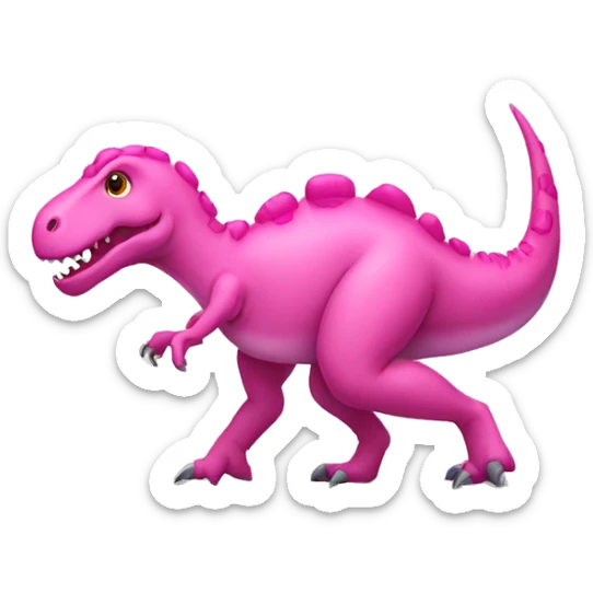 Pink dinosaur sticker